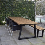Tuintafel 117 Beau – Massief Kloosterhout – stalen poot naar keuze – Duurzaam & Weersbestendig