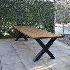 Tuintafel 117 Beau – Massief Kloosterhout – stalen poot naar keuze – Duurzaam & Weersbestendig