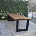 Tuintafel 117 Beau – Massief Kloosterhout – stalen poot naar keuze – Duurzaam & Weersbestendig