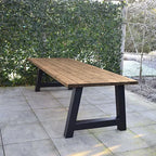 Tuintafel 117 Beau – Massief Kloosterhout – stalen poot naar keuze – Duurzaam & Weersbestendig