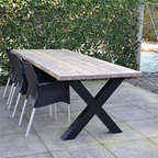 Tuintafel 118 Max – Massief Kloosterhout – stalen poot naar keuze – Duurzaam & Weersbestendig