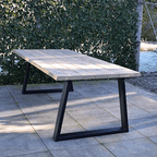 Tuintafel 118 Max – Massief Kloosterhout – stalen poot naar keuze – Duurzaam & Weersbestendig