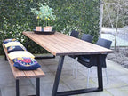 Tuintafel 119 Mitch – Massief Kloosterhout – stalen poot naar keuze – Duurzaam & Weersbestendig