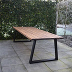 Tuintafel 119 Mitch – Massief Kloosterhout – stalen poot naar keuze – Duurzaam & Weersbestendig