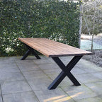 Tuintafel 119 Mitch – Massief Kloosterhout – stalen poot naar keuze – Duurzaam & Weersbestendig