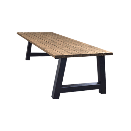 Tuintafel 117 Beau – Massief Kloosterhout – stalen poot naar keuze – Duurzaam & Weersbestendig