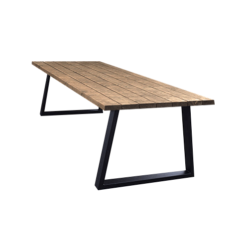 Tuintafel 117 Beau – Massief Kloosterhout – stalen poot naar keuze – Duurzaam & Weersbestendig