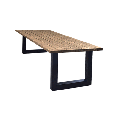 Tuintafel 117 Beau – Massief Kloosterhout – stalen poot naar keuze – Duurzaam & Weersbestendig