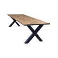 Tuintafel 117 Beau – Massief Kloosterhout – stalen poot naar keuze – Duurzaam & Weersbestendig