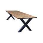 Tuintafel 117 Beau – Massief Kloosterhout – stalen poot naar keuze – Duurzaam & Weersbestendig