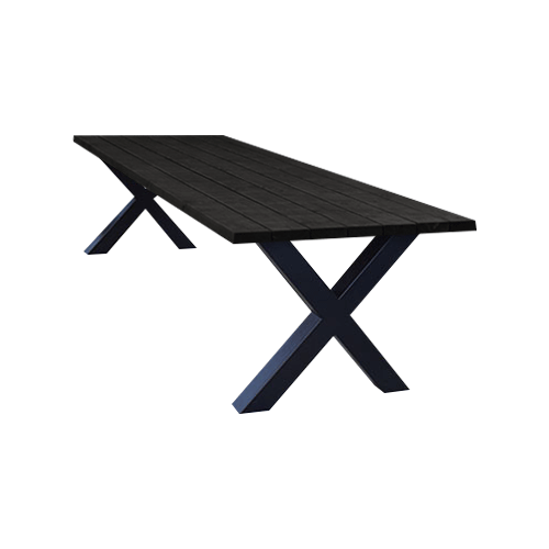 Tuintafel 121 Boris – Massief Kloosterhout – stalen poot naar keuze – Duurzaam & Weersbestendig