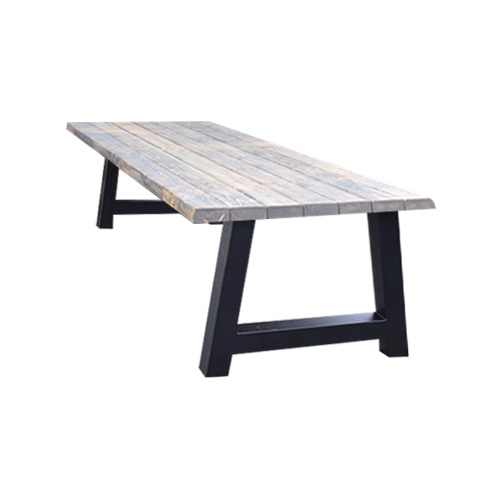 Tuintafel 118 Max – Massief Kloosterhout – stalen poot naar keuze – Duurzaam & Weersbestendig