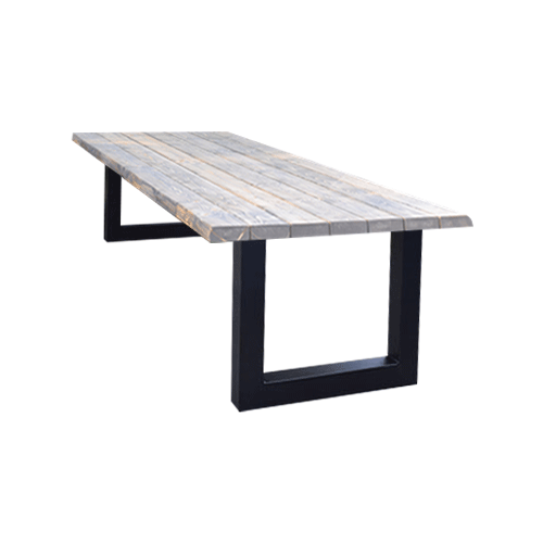 Tuintafel 118 Max – Massief Kloosterhout – stalen poot naar keuze – Duurzaam & Weersbestendig