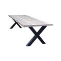 Tuintafel 118 Max – Massief Kloosterhout – stalen poot naar keuze – Duurzaam & Weersbestendig