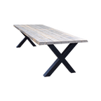 Tuintafel 118 Max – Massief Kloosterhout – stalen poot naar keuze – Duurzaam & Weersbestendig