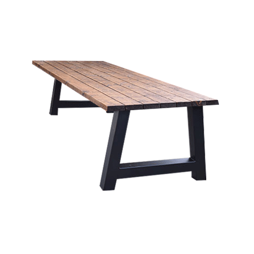 Tuintafel 119 Mitch – Massief Kloosterhout – stalen poot naar keuze – Duurzaam & Weersbestendig