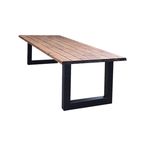 Tuintafel 119 Mitch – Massief Kloosterhout – stalen poot naar keuze – Duurzaam & Weersbestendig