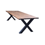 Tuintafel 119 Mitch – Massief Kloosterhout – stalen poot naar keuze – Duurzaam & Weersbestendig