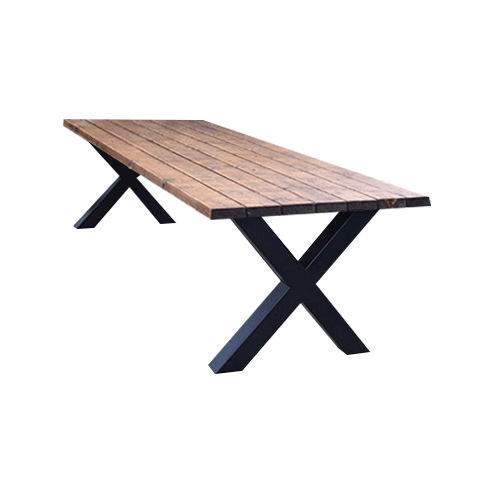 Tuintafel 119 Mitch – Massief Kloosterhout – stalen poot naar keuze – Duurzaam & Weersbestendig
