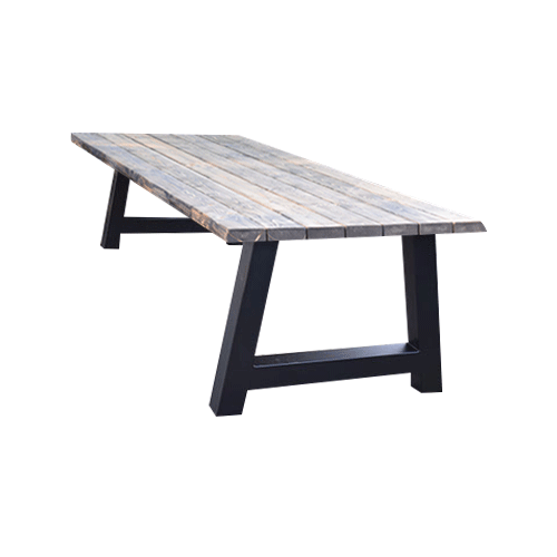 Tuintafel 122 Quinn – Massief Kloosterhout – stalen poot naar keuze – Duurzaam & Weersbestendig