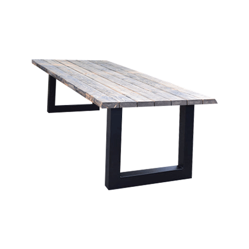 Tuintafel 122 Quinn – Massief Kloosterhout – stalen poot naar keuze – Duurzaam & Weersbestendig