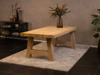 Massief eiken kloostertafel Deluxe met houten A-poot