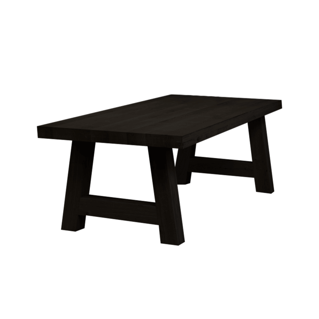 Massief eiken kloostertafel Deluxe met houten A-poot