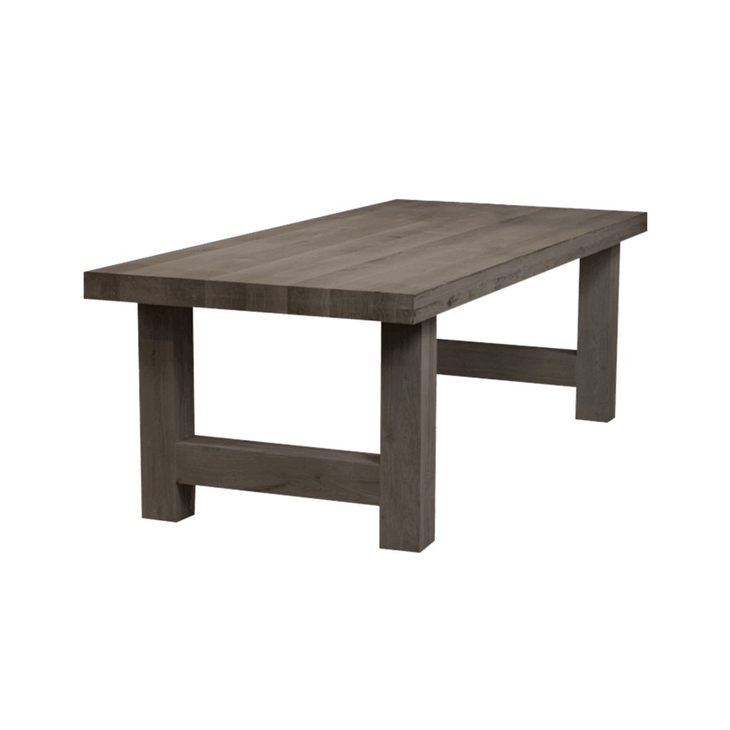 Massief eiken kloostertafel Deluxe met houten H-poot