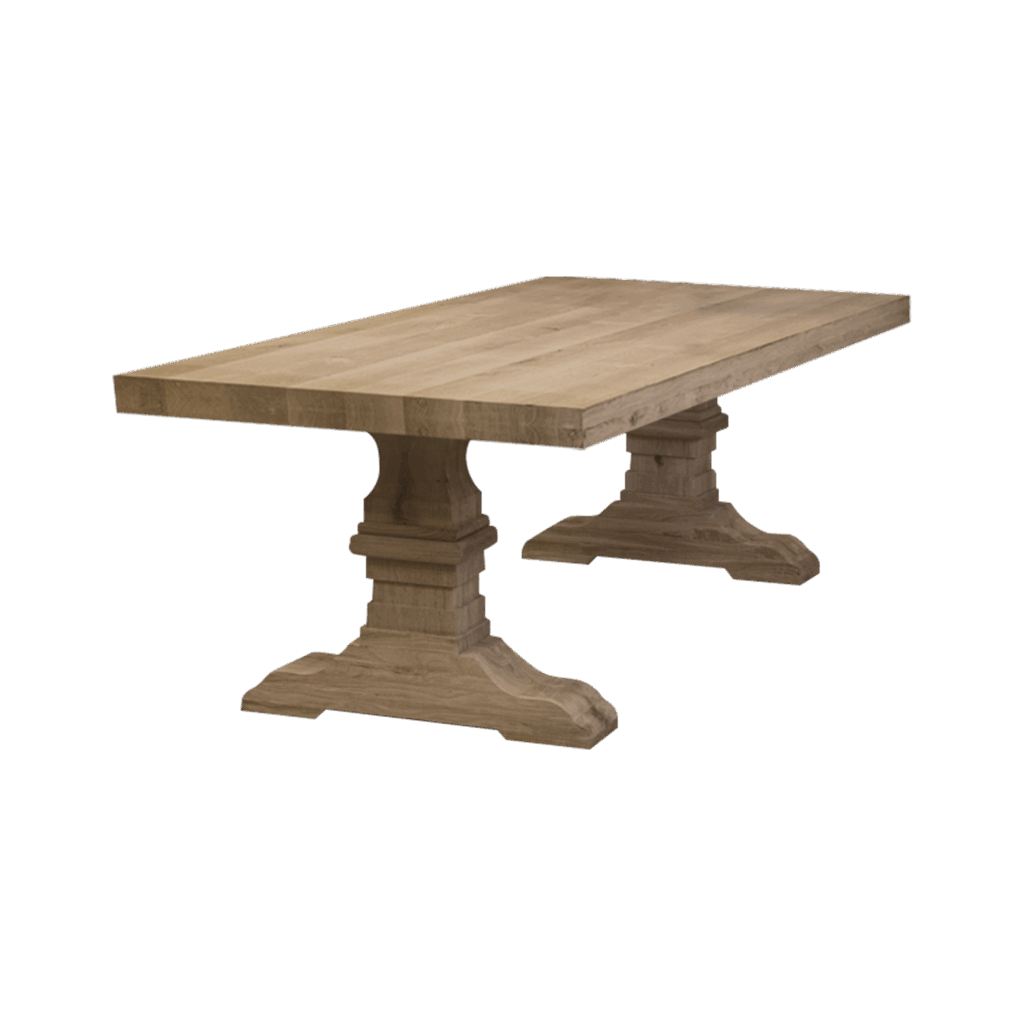 Massief eiken kloostertafel Deluxe met kasteel-poot