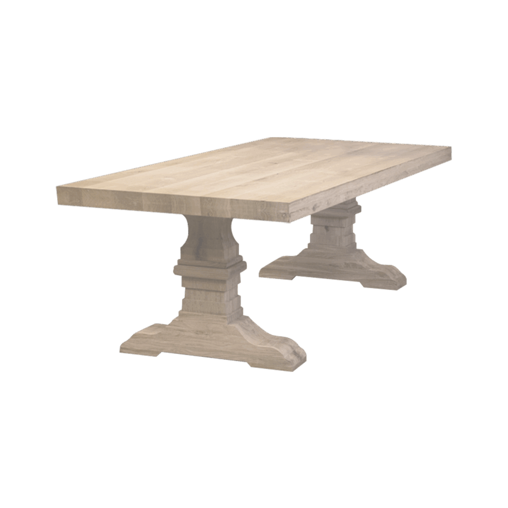 Massief eiken kloostertafel Deluxe met kasteel-poot
