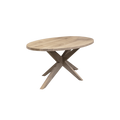 Massief eiken ovale eettafel met houten spin-poot