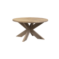 Massief eiken ronde eettafel met houten spin-poot